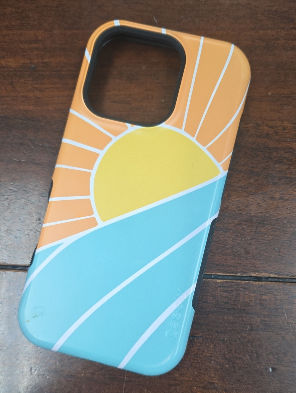 Casely Iphone 16 ProSunrise Wave Phone Case - Yellow & Teal